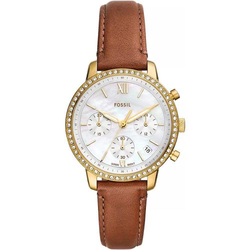 Uhr - Neutra Chronograph Medium Brown Leather Watch - Gr. unisize - in - für Damen - Fossil - Modalova