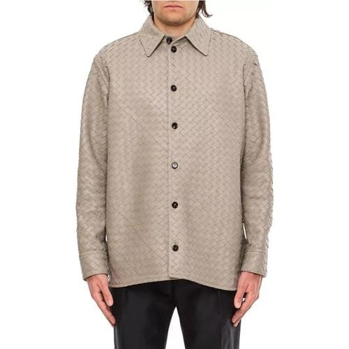 Intreccio Leather Shirt - Größe 46 - gray - Bottega Veneta - Modalova