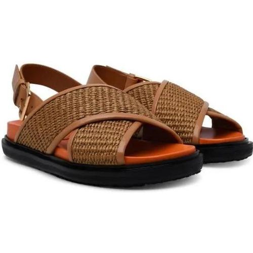 Sandalen & Sandaletten - Brown Raffia Blend Fussbett Sandals - Gr. 36 (EU) - in - für Damen - Marni - Modalova