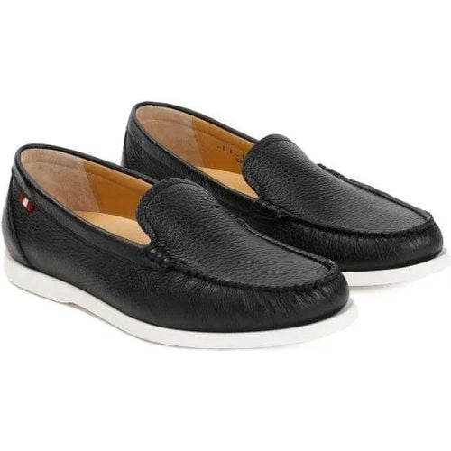 Loafer - Black Grained Deer Leather Nadim Mocassin - Gr. 41 (EU) - in - für Damen - Bally - Modalova