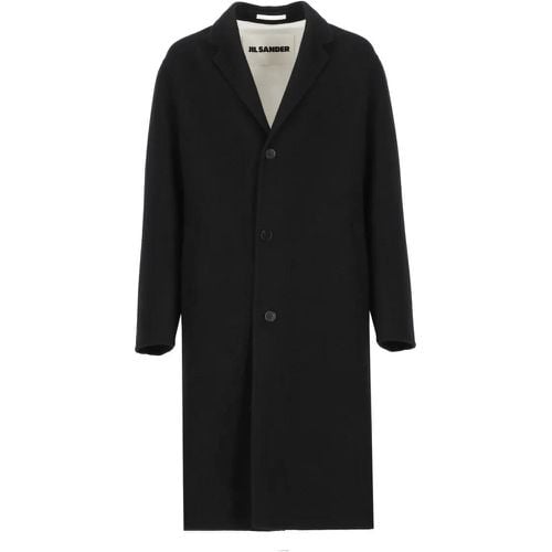 Black Double Breasted Coat - Größe 52 - Jil Sander - Modalova