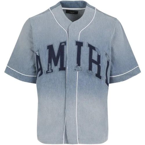 Perfect Indigo Blue Cotton Sunfaded Baseball Shirt - Größe M - blau - Amiri - Modalova