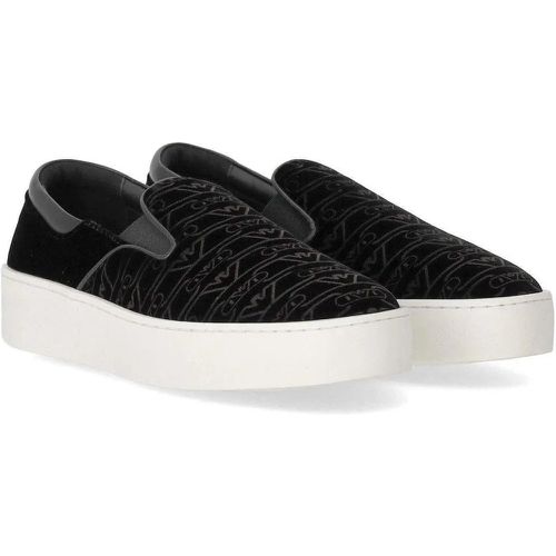 Sneakers - SLIP-ON MONOGRAM SCHWARER SNEAKER - Gr. 39 (EU) - in - für Damen - Emporio Armani - Modalova