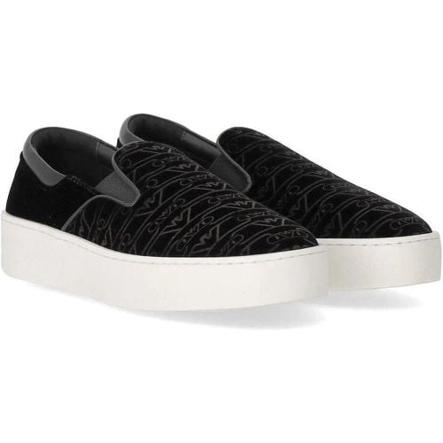 Sneakers - SLIP-ON MONOGRAM SCHWARER SNEAKER - Gr. 37 (EU) - in - für Damen - Emporio Armani - Modalova