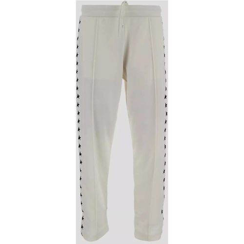 Ivory Pants With Contrasting Logo Band And Drawstr - Größe L - Golden Goose - Modalova