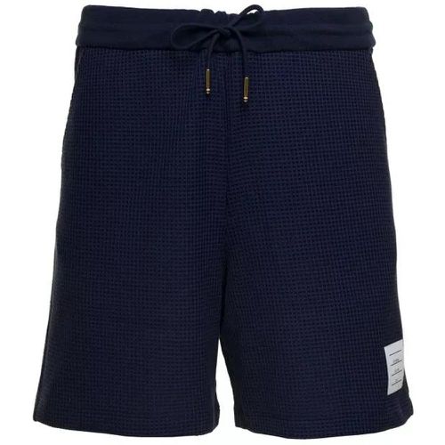 Mid Thigh Summer Shorts In Textured Check - Größe 2 - black - Thom Browne - Modalova