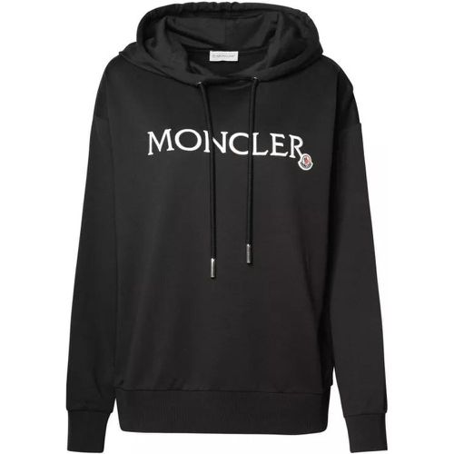 Black Cotton Sweatshirt - Größe M - black - Moncler - Modalova