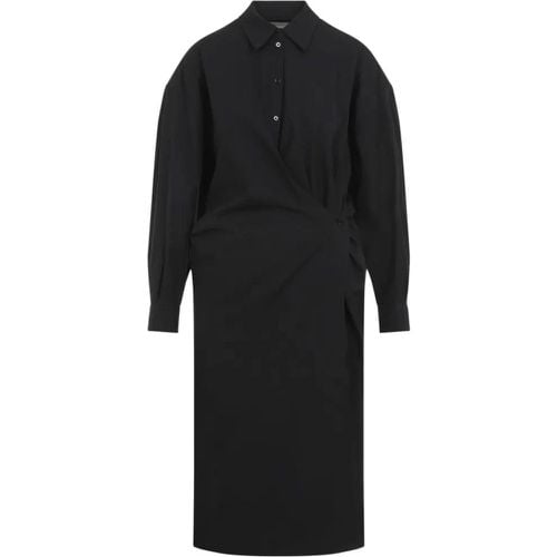 Straight Collar Twisted Dress - Größe 36 - schwarz - Lemaire - Modalova