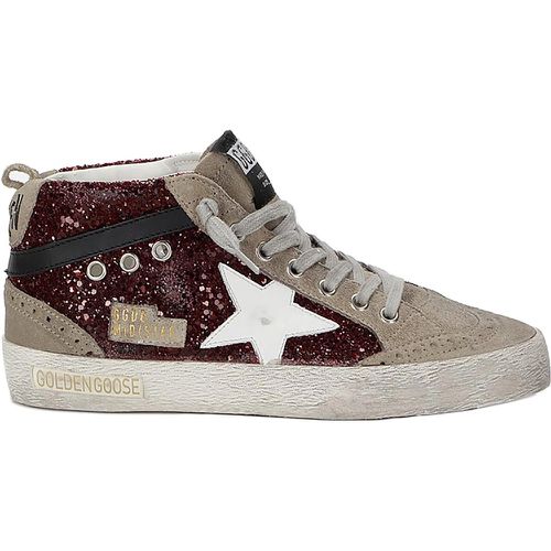 Low-Top Sneaker - Mid Star Glitter Sneakers With Contrasting Star - Gr. 37 (EU) - in - für Damen - Golden Goose - Modalova