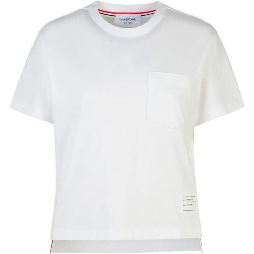 White Cotton T-Shirt - Größe 38 - Thom Browne - Modalova