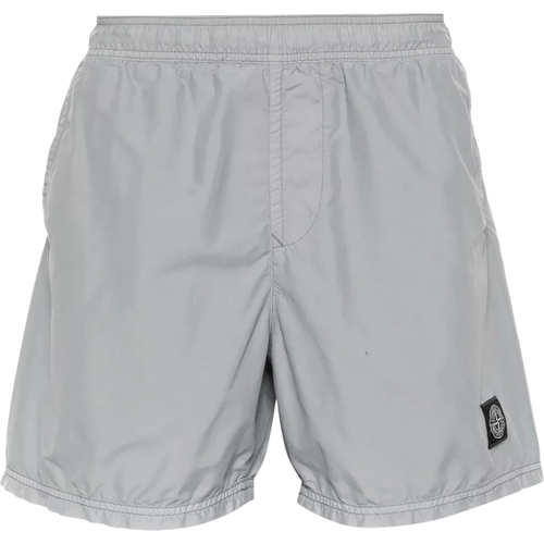 Shorts mit Logo-Patch - Größe L - gray - Stone Island - Modalova