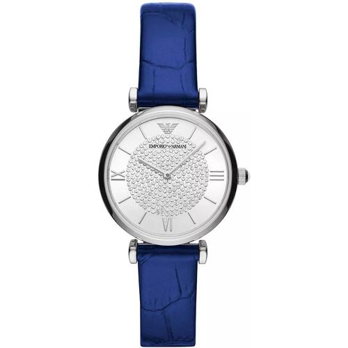 Uhr - Ladies Two-Hand Leather Watch - Gr. unisize - in Blau - für Damen - Emporio Armani - Modalova