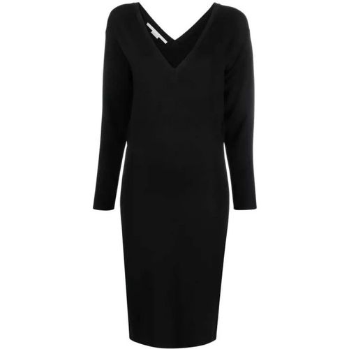 Black V-Knit Midi Dress - Größe L - black - Stella Mccartney - Modalova