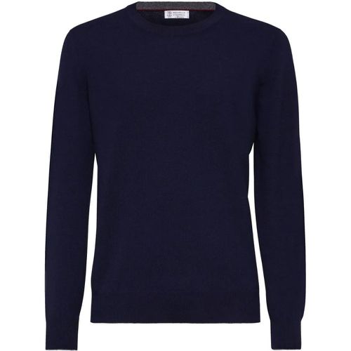 Navy Blue Cashmere Sweater - Größe 54 - BRUNELLO CUCINELLI - Modalova