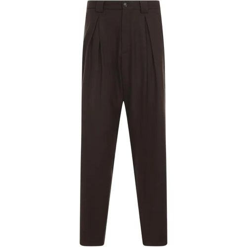 Brown Virgin Wool Trousers - Größe 48 - Giorgio Armani - Modalova