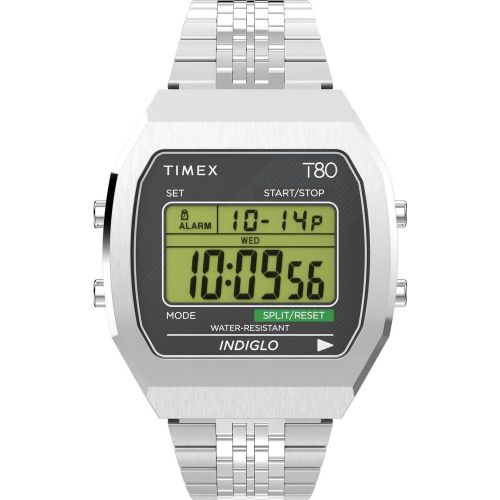 Uhren - Digitaluhr T80 Steel - Gr. unisize - in Silber - für Damen - Timex - Modalova