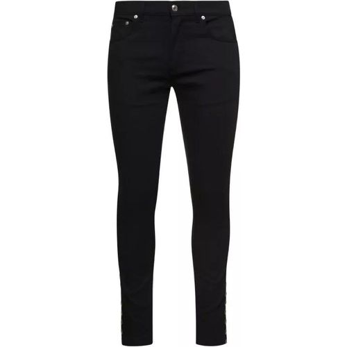 Black Skinny Jeans With Eyelet Detailing In Cotton - Größe 48 - black - alexander mcqueen - Modalova