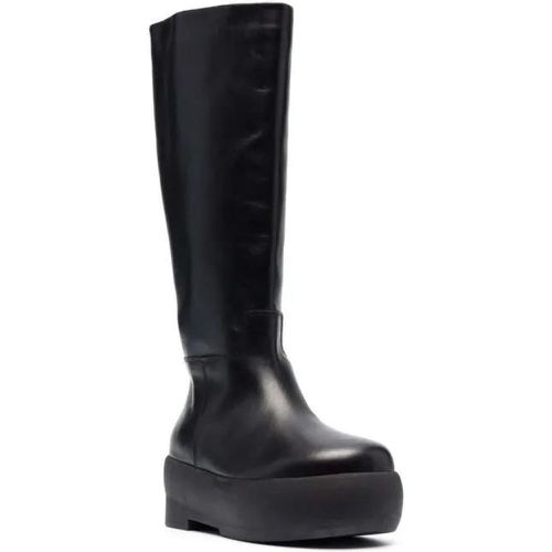 Stiefel & Boots - Black Slip-On Boots With Platform In Smooth Leathe - Gr. 38 (EU) - in - für Damen - Gia Borghini - Modalova