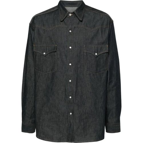 Indigo Blue Denim Cotton Shirt - Größe 40 - Maison Margiela - Modalova