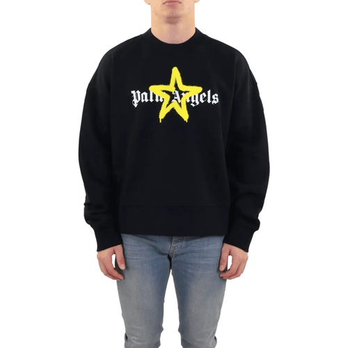 Heren Star Sprayed Sweater Zwart - Größe L - Palm Angels - Modalova