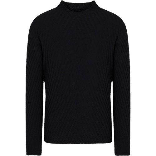 Black Crew-Neck Sweater - Größe 52 - Giorgio Armani - Modalova