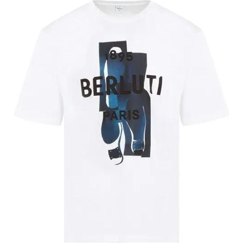 Optic White Printed Cotton T-Shirt - Größe M - Berluti - Modalova