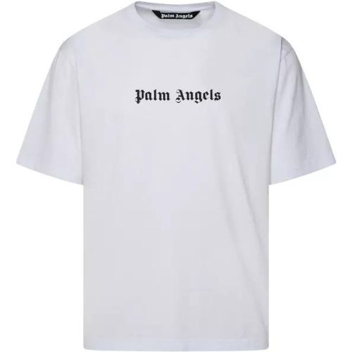 White Cotton T-Shirt - Größe L - white - Palm Angels - Modalova