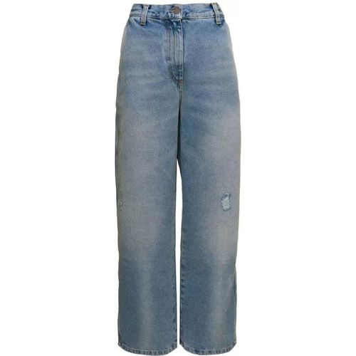 Blue 'Paris' Ripped Jeans With Wide Leg In Cotton - Größe 26 - blue - Palm Angels - Modalova