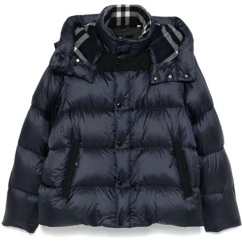 Navy Blue Down-Feather Padded Jacket - Größe L - Burberry - Modalova