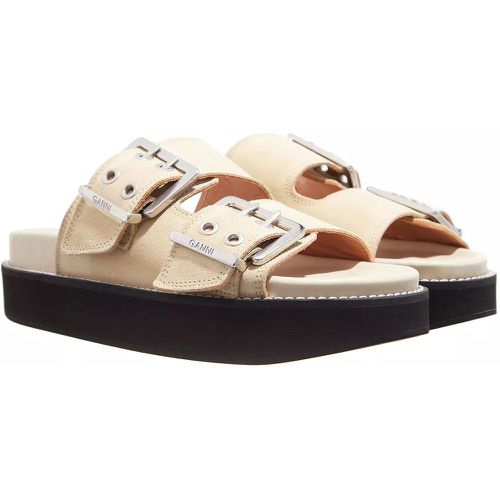 Sandalen & Sandaletten - Wide Welt Chunky Buckle Flat Sandal Suede - Gr. 36 (EU) - in - für Damen - Ganni - Modalova