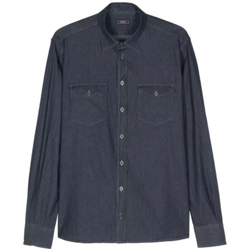 Contrast-Stitching Denim Shirt - Größe 54 - PESERICO - Modalova