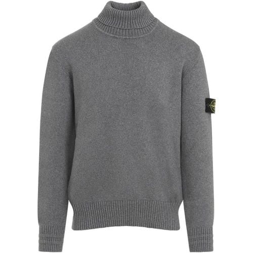 Mélange Grey Cotton Pullover - Größe L - Stone Island - Modalova