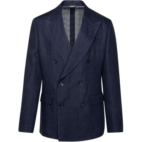 Navy Linen Blazer - Größe 52 - Dolce&Gabbana - Modalova