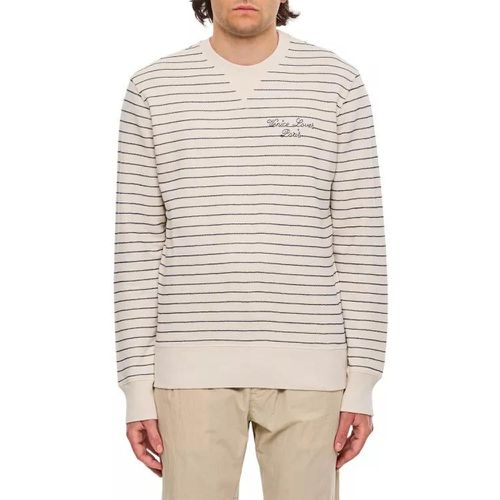 Striped Cotton Crewneck Sweatshirt - Größe S - white - Golden Goose - Modalova