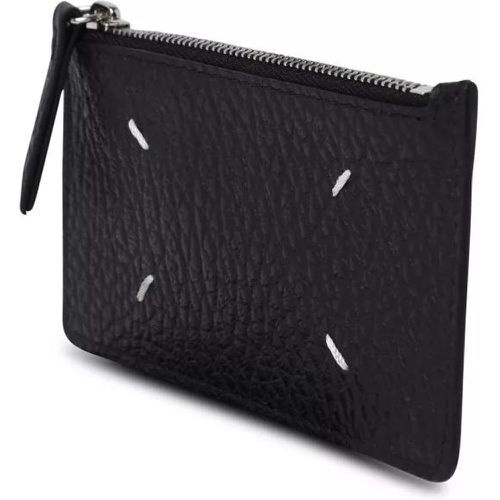 Portemonnaies - Four Stitches Black Hammered Leather Wallet - Gr. unisize - in - für Damen - Maison Margiela - Modalova
