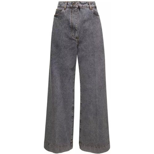Grey Bootcut Jeans With Pagasus Patch In Cotton De - Größe 27 - gray - ETRO - Modalova