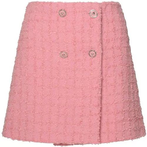 Pink Virgin Wool Blend Skirt - Größe 42 - pink - Versace - Modalova