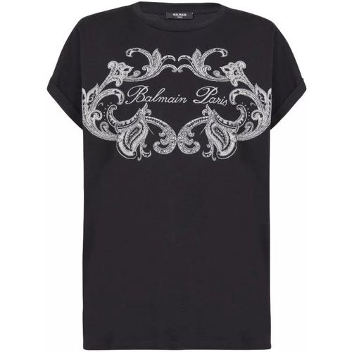 Signature T -Shirt Paisley Black - Größe L - black - Balmain - Modalova