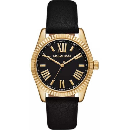 Uhr - Lexington Three-Hand Leather Watch - Gr. unisize - in Schwarz - für Damen - Michael Kors - Modalova