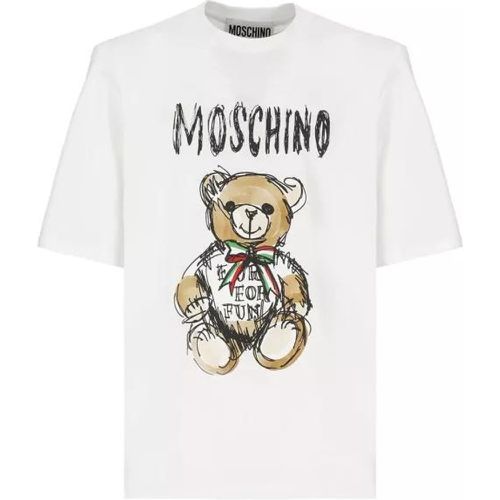 T-Shirt With Logo - Größe 44 - white - Moschino - Modalova
