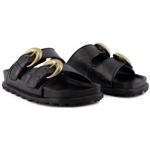 Slipper & Pantoletten - Birk Slides - Black - Leather - Gr. 36 (EU) - in - für Damen - Marine Serre - Modalova