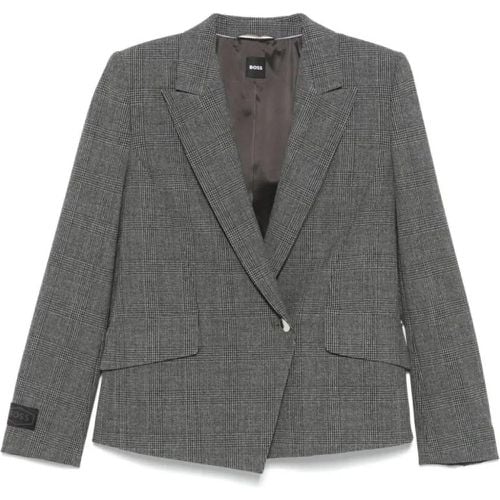 Medium Grey/Black Check Jarinara Jacket - Größe 40 - Boss - Modalova