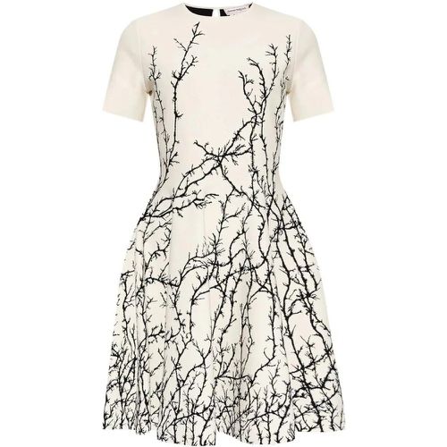 Black/White Thorn Branches Mini Dress - Größe XL - weiß - alexander mcqueen - Modalova