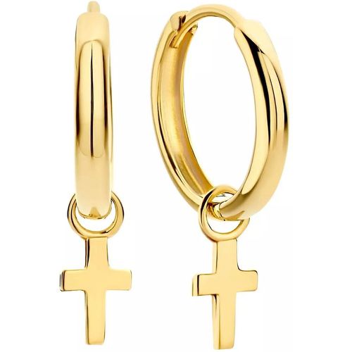 Ohrringe - Monceau Solange 14 karat hoop earrings with cross - Gr. unisize - in - für Damen - Isabel Bernard - Modalova