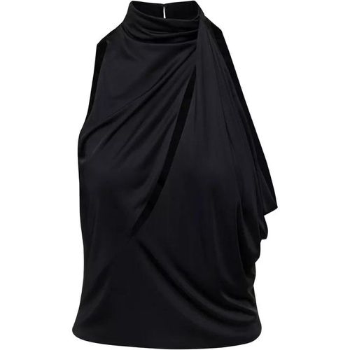 Black Halterneck Top With Diagonal Cut-Out In Visc - Größe 40 - black - Versace - Modalova