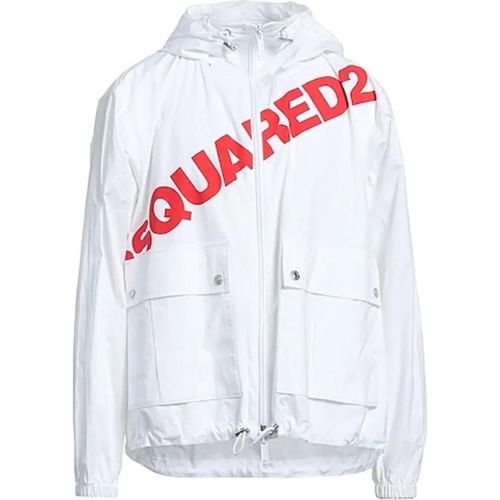 Logo Hooded Windbreaker - Größe 48 - Dsquared2 - Modalova