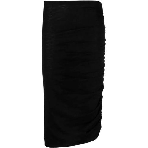Ruched Merino Wool Midi Skirt - Größe 36 - black - Isabel marant - Modalova