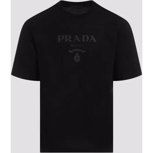 Cotton Tonal Logo Printed T-Shirt - Größe S - Prada - Modalova