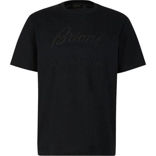 Embroidered Cotton T-Shirt - Größe L - Brioni - Modalova