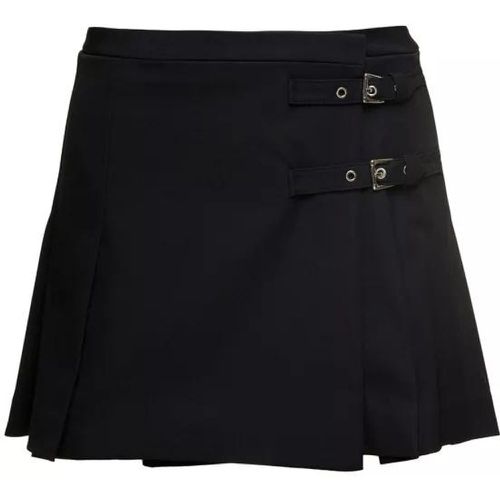 Black Mini Skirt With Side Bukle Detail With Loop - Größe 42 - black - Alessandra Rich - Modalova